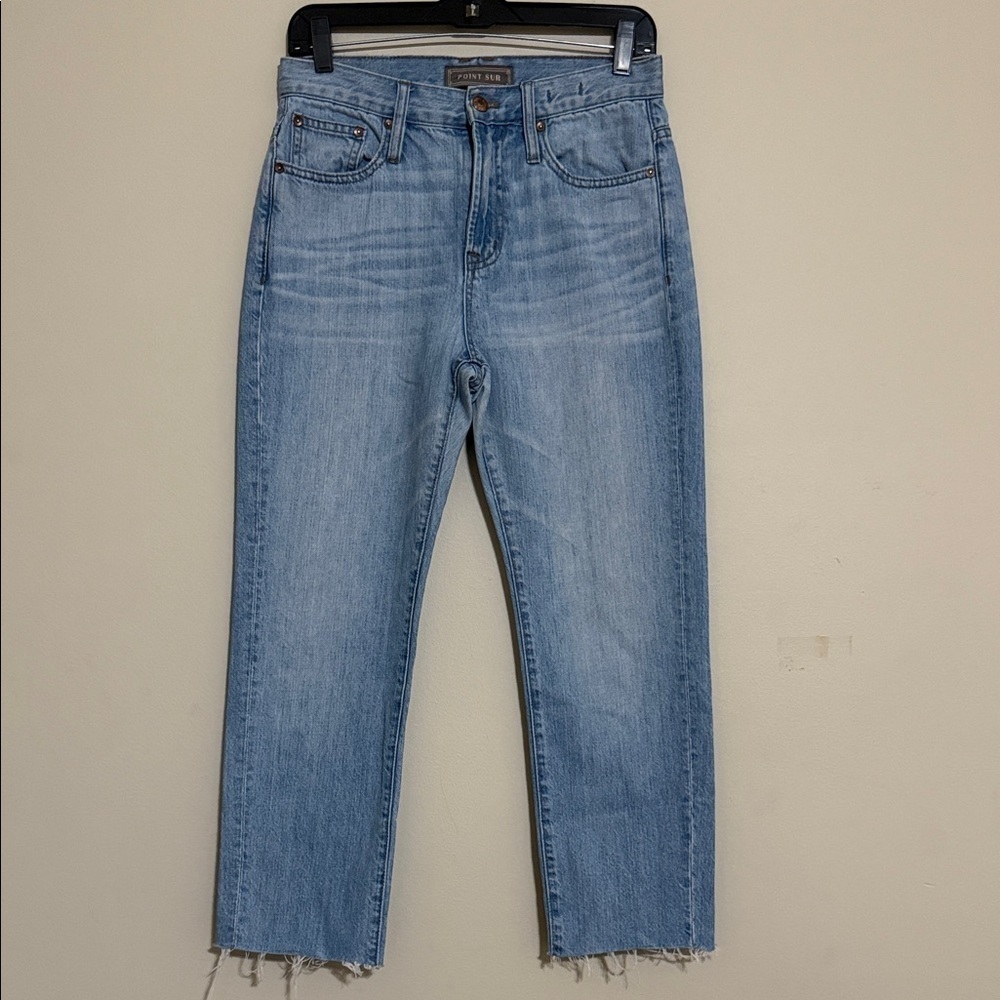 Point Sur anthropologie Blue Ankle Jeans women 26P high rise casual Y2K office